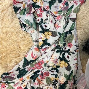 Floral Maxi Dress with Tropical Print